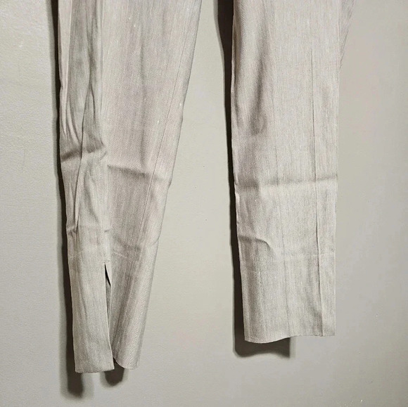 J. Jill Linen Stretch Capri Pants Women’s Size Medium Tall Beige Elastic Waist - Picture 2 of 8